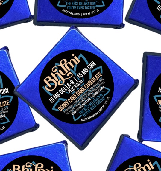 Bhumi | Chocolate Bite | Sleep Berry Cake Dark Chocolate Bite | 15MG Delta 9 + 15MG CBN + 200MG Reishi